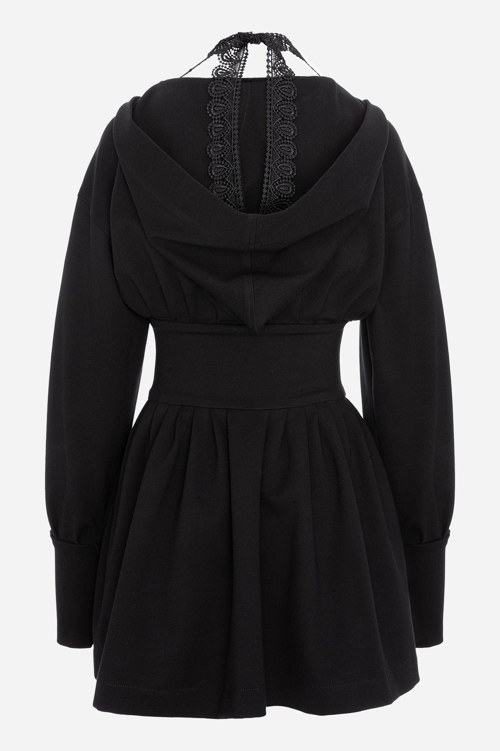 Czarna bluza z kapturem Karol z gorsetem