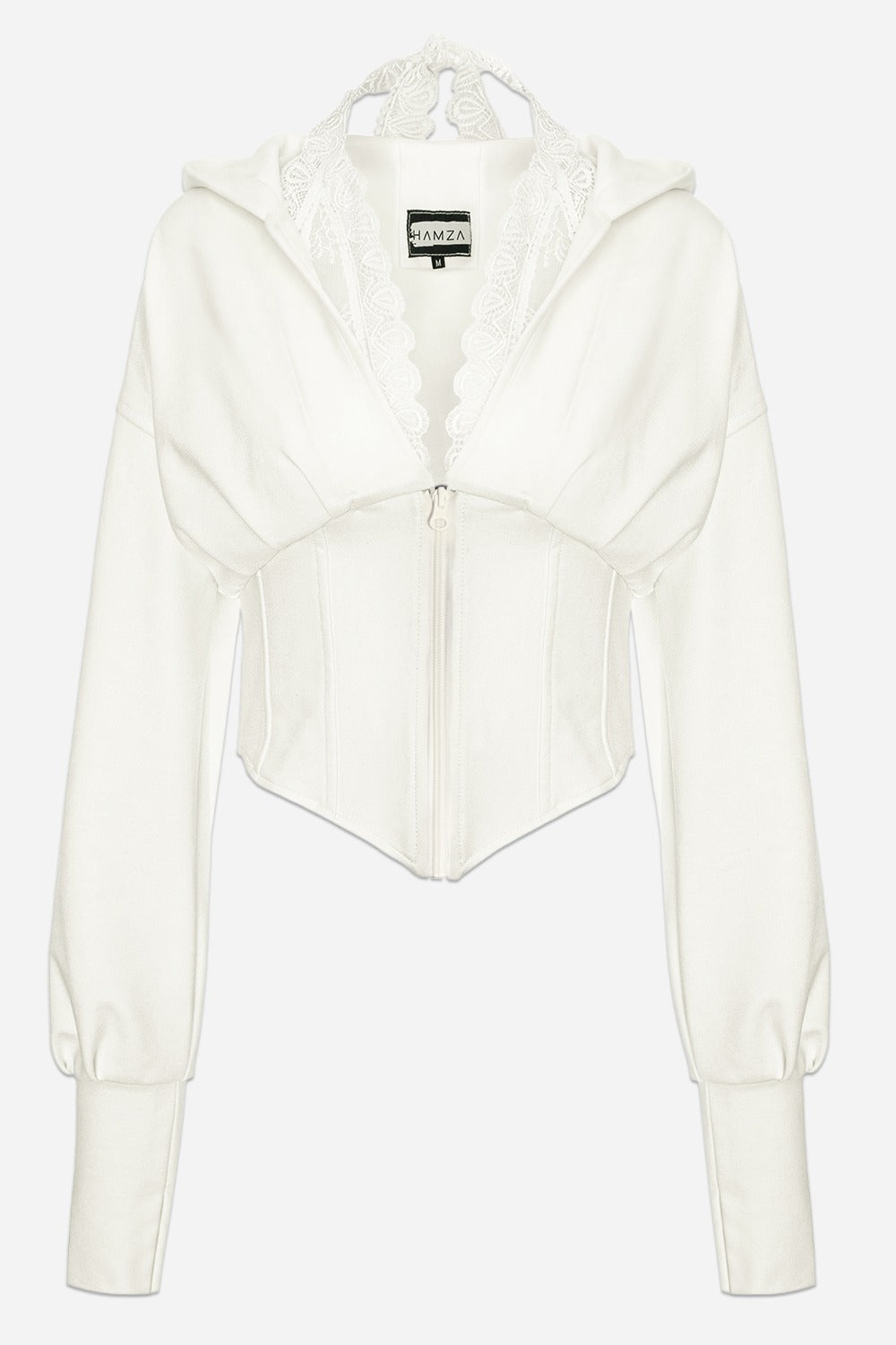 Czarna bluza z kapturem Karol z gorsetem