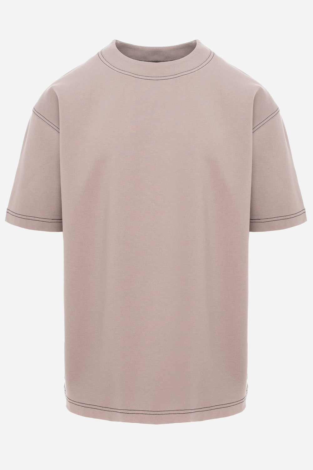 Khan Beige T-shirt with decorative stitching