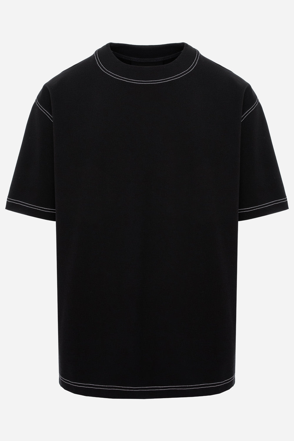 Khan Black T-shirt with decorative stitching