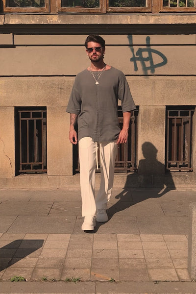 Tricou subtire Kyma  | Bărbați | Gri | Stil Modern & Elegant | Confort & Funcționalitate | Atelier Hamza