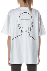 CALM embroidered W T-shirt