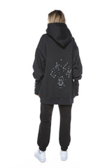BLACK embroidered Hoodie