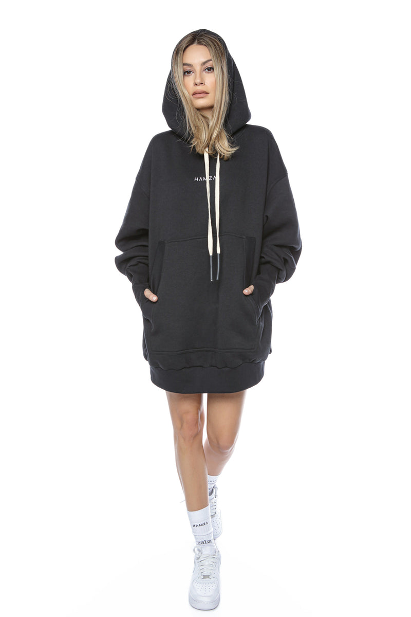 BLACK embroidered Hoodie