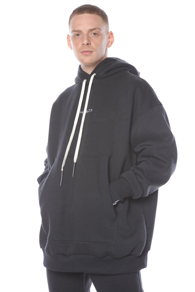 BLACK embroidered Hoodie