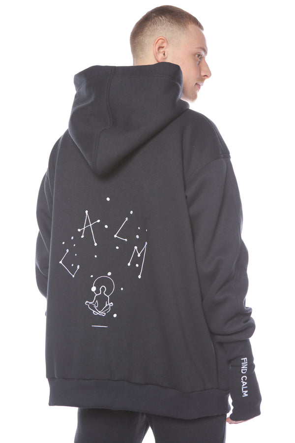 BLACK embroidered Hoodie
