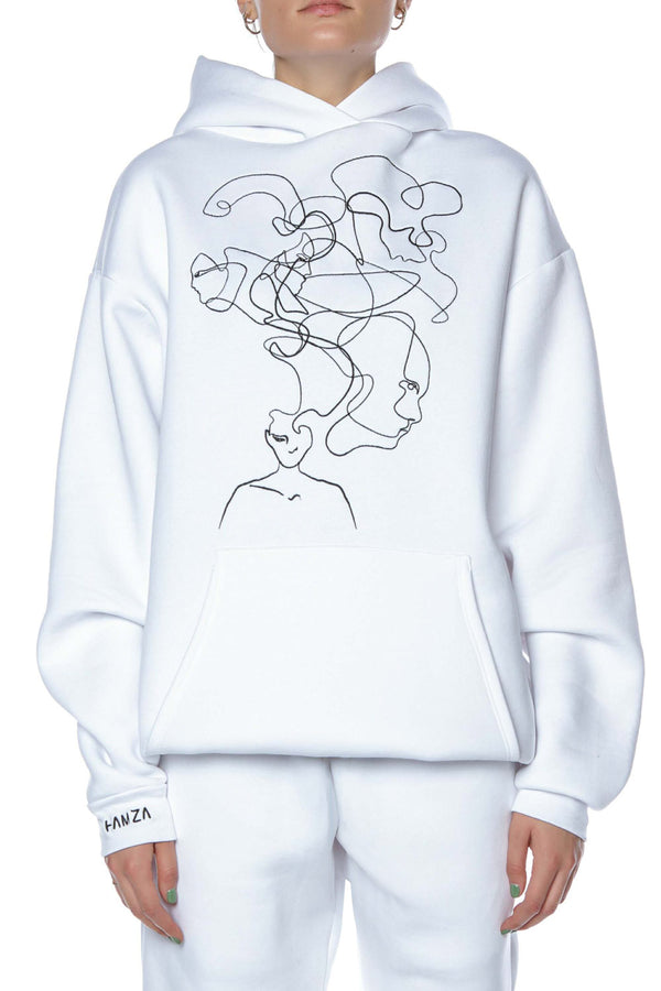 THOUGHTS  embroidered Hoodie